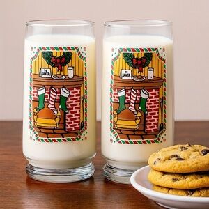 Pepsi Twas the Night Before Christmas 16 Ounce Collectors Glasses Vintage 1982